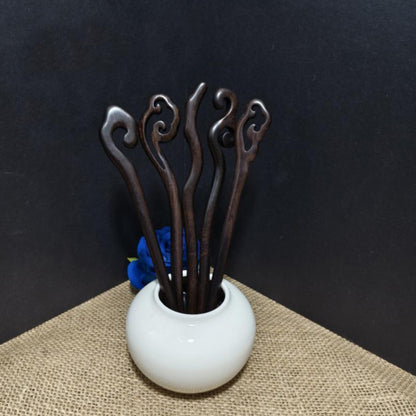 Polished 21cm Ebony Hair Stick for Bun and Updo Hairstyles