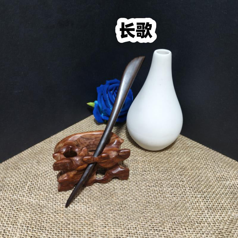 Ebony Wood Hair Stick – 21cm Natural Black Hairpin for Women