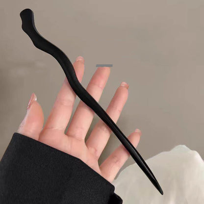 Elegant Wooden Hairpin – Handcrafted from Black Ebony