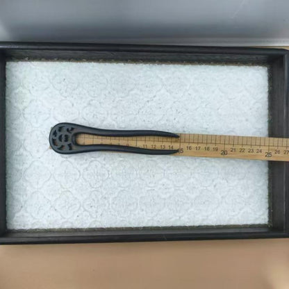 U-Shaped Ebony Wood Hair Stick – 15cm Natural Black Wooden Hair Pin for Buns & Updos