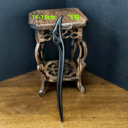 Ebony Wood Hair Stick – 15cm Natural Black Hairpin for Women