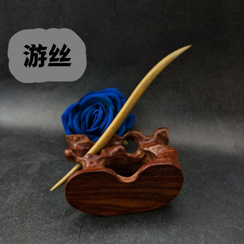 Handmade Green Sandalwood Hair Stick – 18cm Wooden Hair Pin for Women | Natural Fragrant Finish