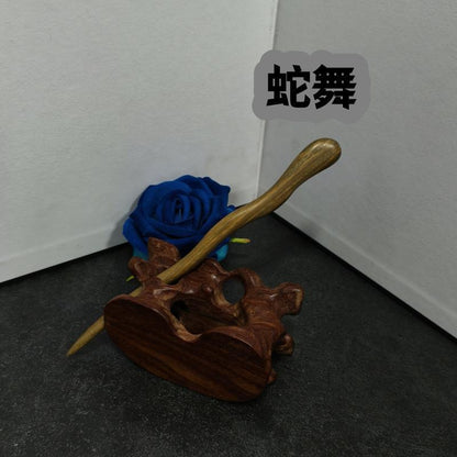 Handmade Green Sandalwood Hair Stick – 18cm Wooden Hair Pin for Women | Natural Fragrant Finish