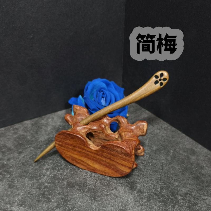 Handmade Green Sandalwood Hair Stick – 18cm Wooden Hair Pin for Women | Natural Fragrant Finish
