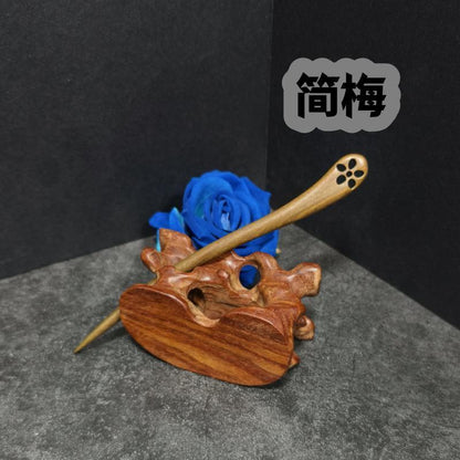 Handmade Green Sandalwood Hair Stick – 18cm Wooden Hair Pin for Women | Natural Fragrant Finish