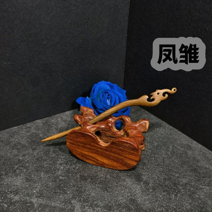 Handmade Green Sandalwood Hair Stick – 18cm Wooden Hair Pin for Women | Natural Fragrant Finish