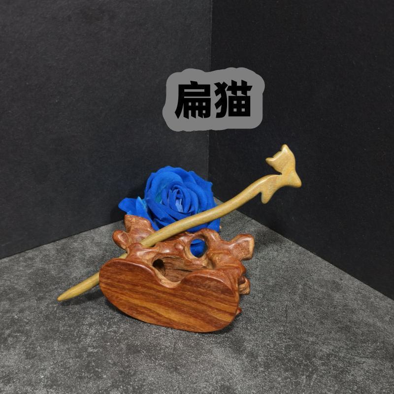 Handmade Green Sandalwood Hair Stick – 18cm Wooden Hair Pin for Women | Natural Fragrant Finish