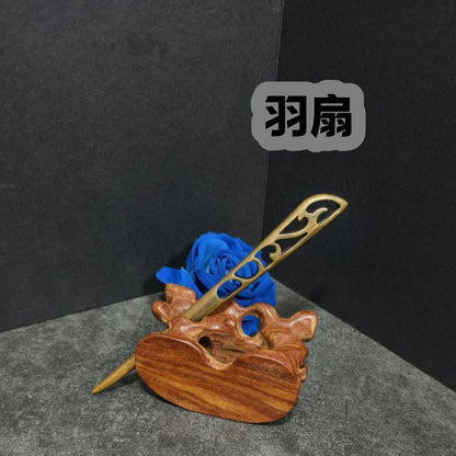 Handmade Green Sandalwood Hair Stick – 18cm Wooden Hair Pin for Women | Natural Fragrant Finish