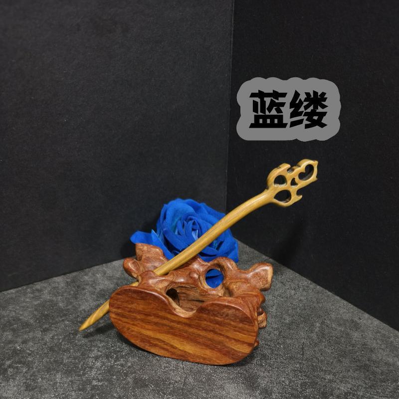 Handmade Green Sandalwood Hair Stick – 18cm Wooden Hair Pin for Women | Natural Fragrant Finish
