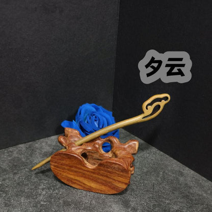 Handmade Green Sandalwood Hair Stick – 18cm Wooden Hair Pin for Women | Natural Fragrant Finish