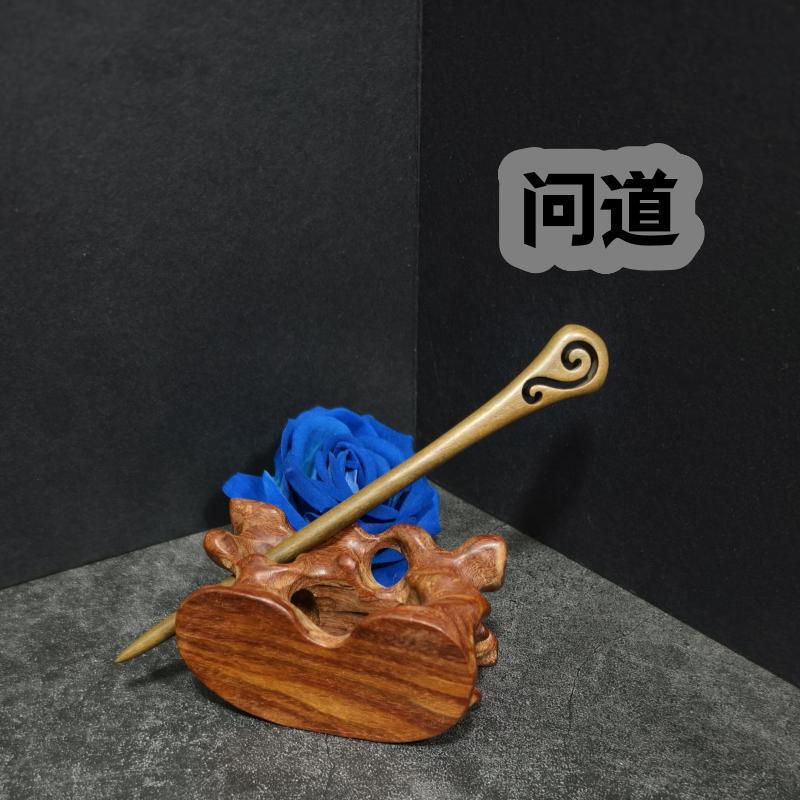 Handmade Green Sandalwood Hair Stick – 18cm Wooden Hair Pin for Women | Natural Fragrant Finish