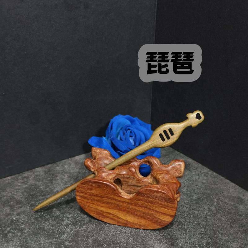 Handmade Green Sandalwood Hair Stick – 18cm Wooden Hair Pin for Women | Natural Fragrant Finish