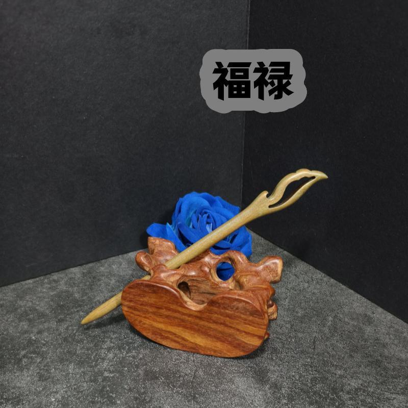 Handmade Green Sandalwood Hair Stick – 18cm Wooden Hair Pin for Women | Natural Fragrant Finish