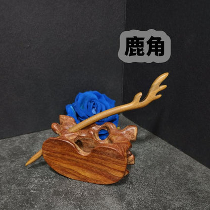 Handmade Green Sandalwood Hair Stick – 18cm Wooden Hair Pin for Women | Natural Fragrant Finish