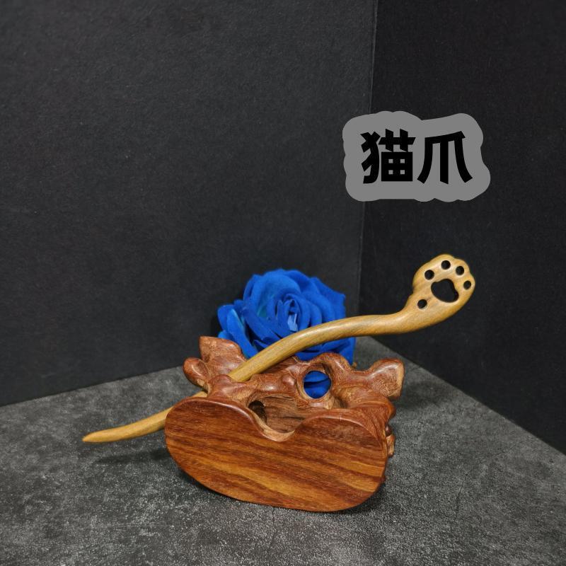 Handmade Green Sandalwood Hair Stick – 18cm Wooden Hair Pin for Women | Natural Fragrant Finish