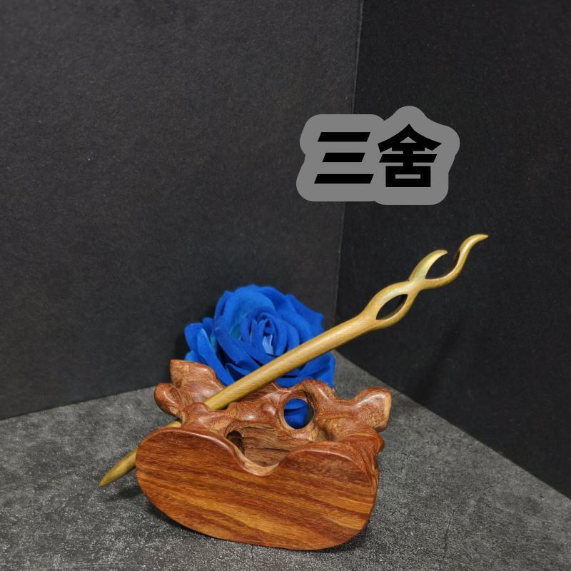 Handmade Green Sandalwood Hair Stick – 18cm Wooden Hair Pin for Women | Natural Fragrant Finish