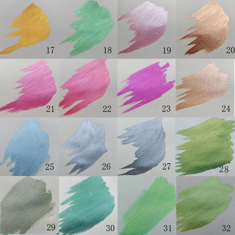 Metallic Pearlescent Solid Watercolor Paint Set for Ronghua Chanhua, Art & Crafts(Combo Pack Set of 48)