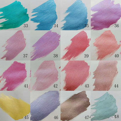Metallic Pearlescent Solid Watercolor Paint Set for Ronghua Chanhua, Art & Crafts(Combo Pack Set of 48)