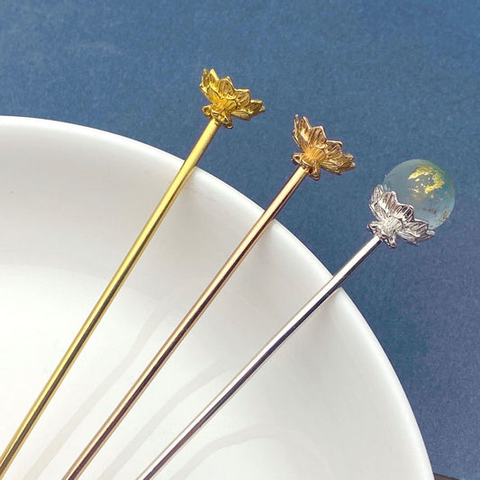 Set di forcine per capelli Copper Lotus – 125mm (Oro e Argento)