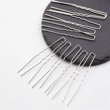 5 Pieces U-Shape Wavy Copper Hair Pin Set – 75mm