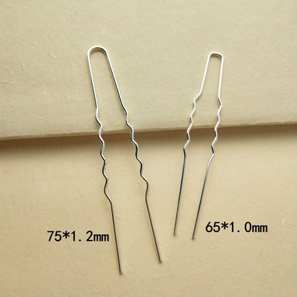 5 Pieces U-Shape Wavy Copper Hair Pin Set – 75mm