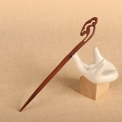 PF077 - 17cm Red Sandalwood Hair Sticks - Wholesale