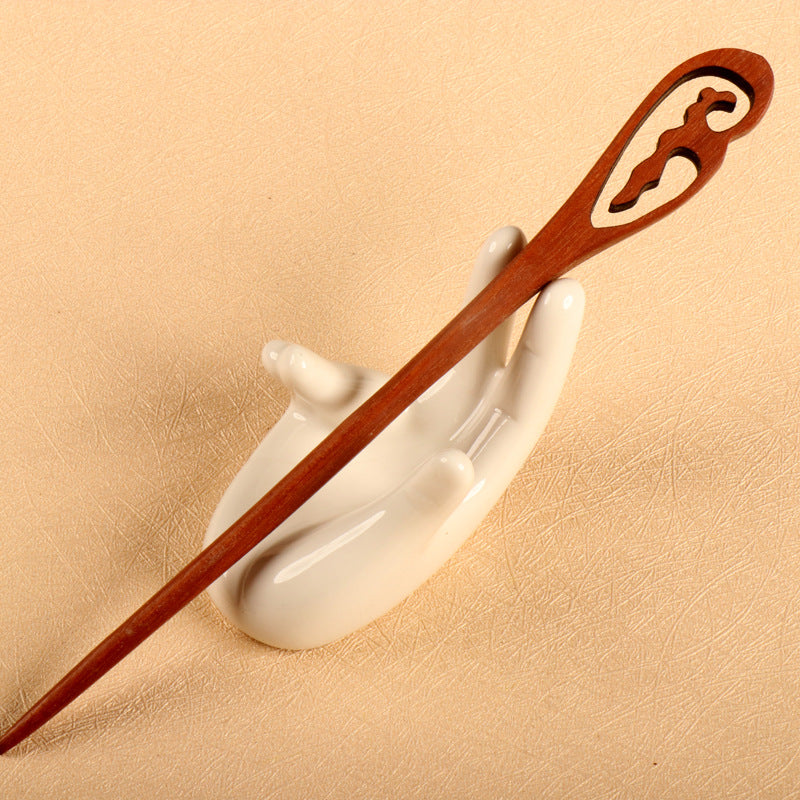 PF077 - 17cm Red Sandalwood Hair Sticks - Wholesale