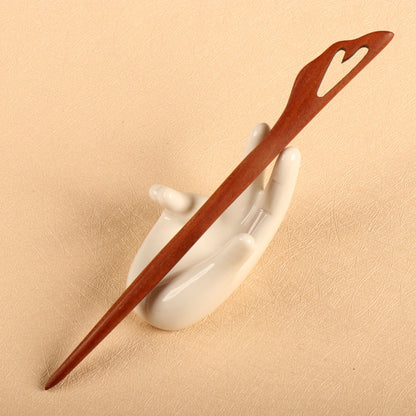 PF077 - 17cm Red Sandalwood Hair Sticks - Wholesale