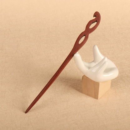 PF077 - 17cm Red Sandalwood Hair Sticks - Wholesale