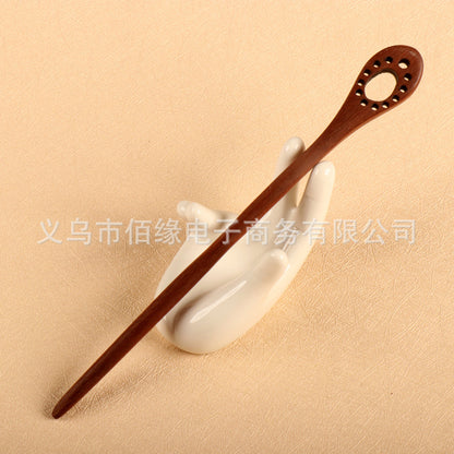 PF077 - 17cm Red Sandalwood Hair Sticks - Wholesale