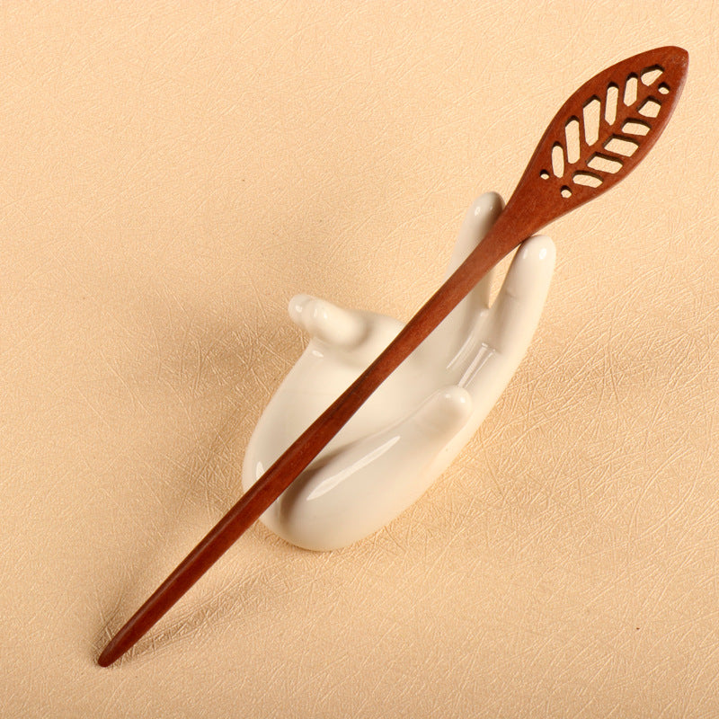 PF077 - 17cm Red Sandalwood Hair Sticks - Wholesale