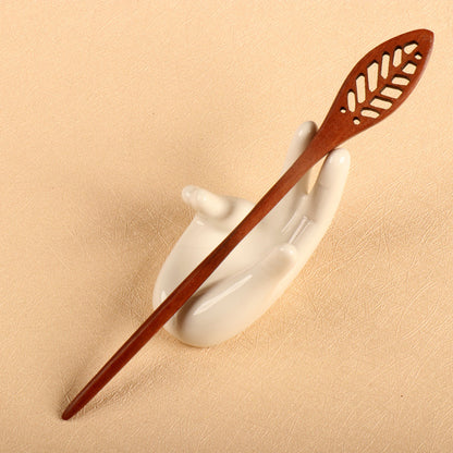 PF076 - 17cm Red Sandalwood Hair Sticks - Wholesale
