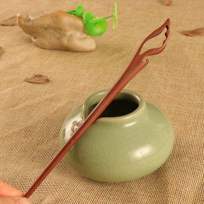 PF076 - 17cm Red Sandalwood Hair Sticks - Wholesale