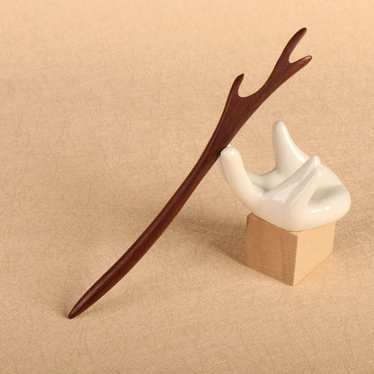 PF076 - 17cm Red Sandalwood Hair Sticks - Wholesale