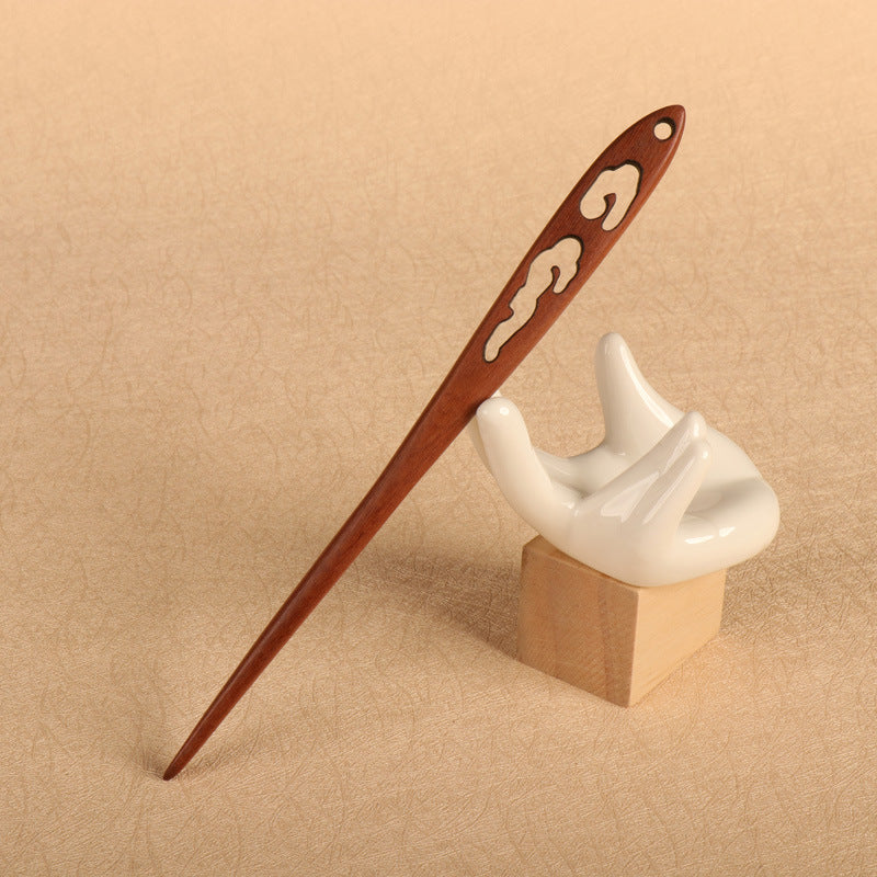 PF077 - 17cm Red Sandalwood Hair Sticks - Wholesale