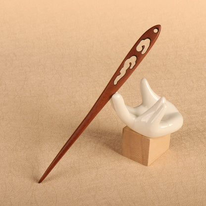 PF077 - 17cm Red Sandalwood Hair Sticks - Wholesale