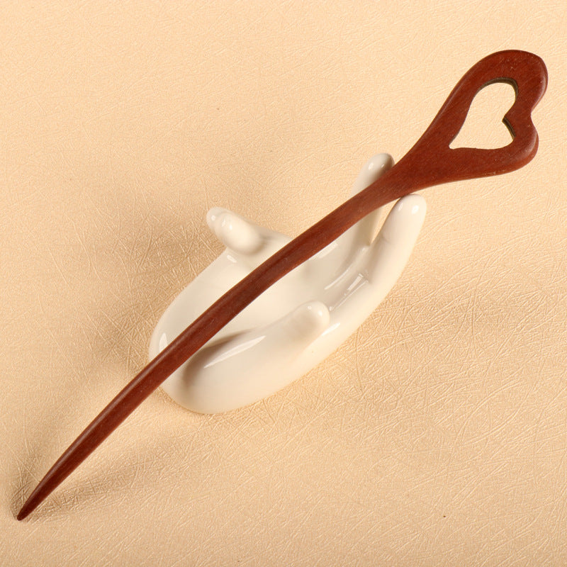 PF076 - 17cm Red Sandalwood Hair Sticks - Wholesale