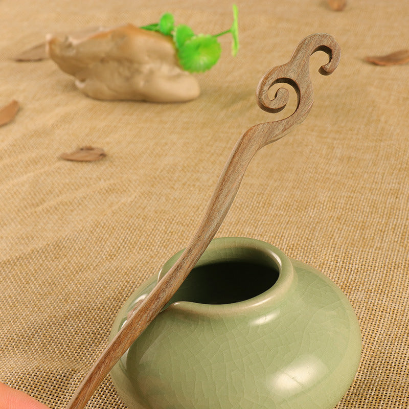 PF097 - 18cm Green Sandalwood Hair Sticks - Wholesale