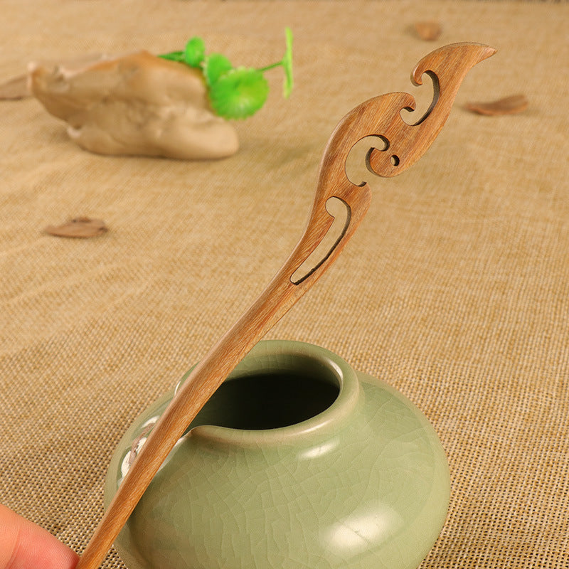 PF097 - 18cm Green Sandalwood Hair Sticks - Wholesale