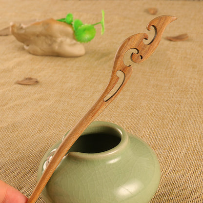 PF097 - 18cm Green Sandalwood Hair Sticks - Wholesale