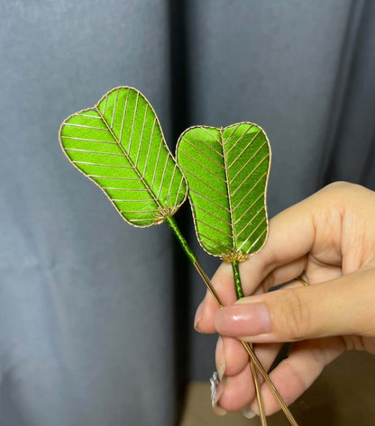 Fermaglio per capelli su misura a ventaglio - Fermaglio per capelli in seta verde (Chanhua)