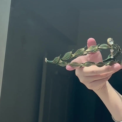 Tiara Athéna Chanhua faite à la main - Bijou de tête artisanal feuilles de laurier