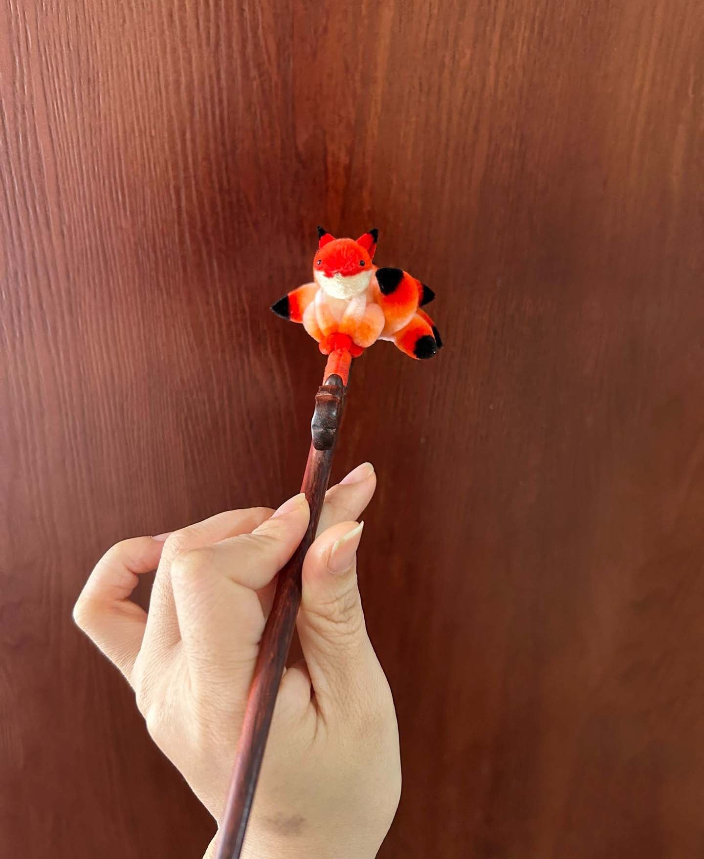 Fox Bespoke Hairpin-Fermaglio per Capelli di Seta Rosso (Ronghua)