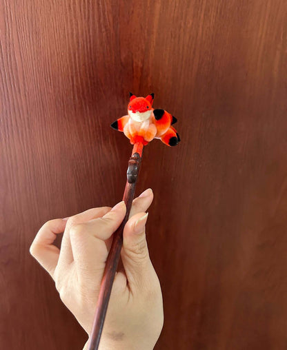 Fox Bespoke Hairpin-Fermaglio per Capelli di Seta Rosso (Ronghua)