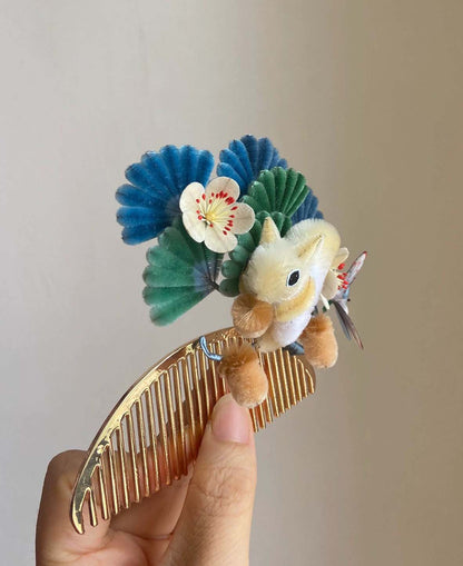 Fermaglio per capelli su misura Scoiattolo - Fermaglio per capelli in seta (Ronghua)