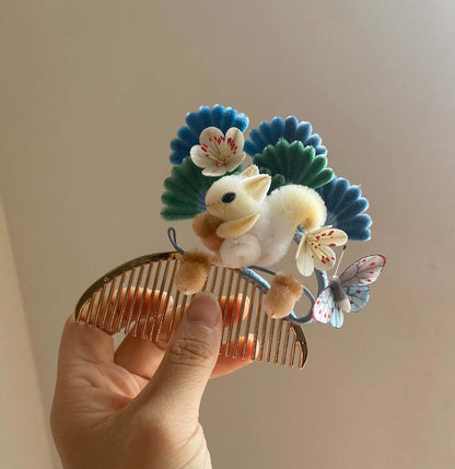 Fermaglio per capelli su misura Scoiattolo - Fermaglio per capelli in seta (Ronghua)