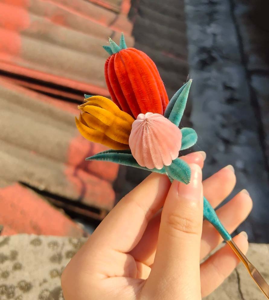 Fermaglio per capelli su misura Fruttuoso-Fermaglio per capelli in seta (Ronghua)