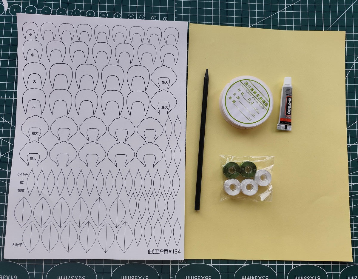 Kit DIY Fleurs Matériaux Pince à Cheveux Gardénia Chanhua - Tutoriel Vidéo Détaillé Inclus