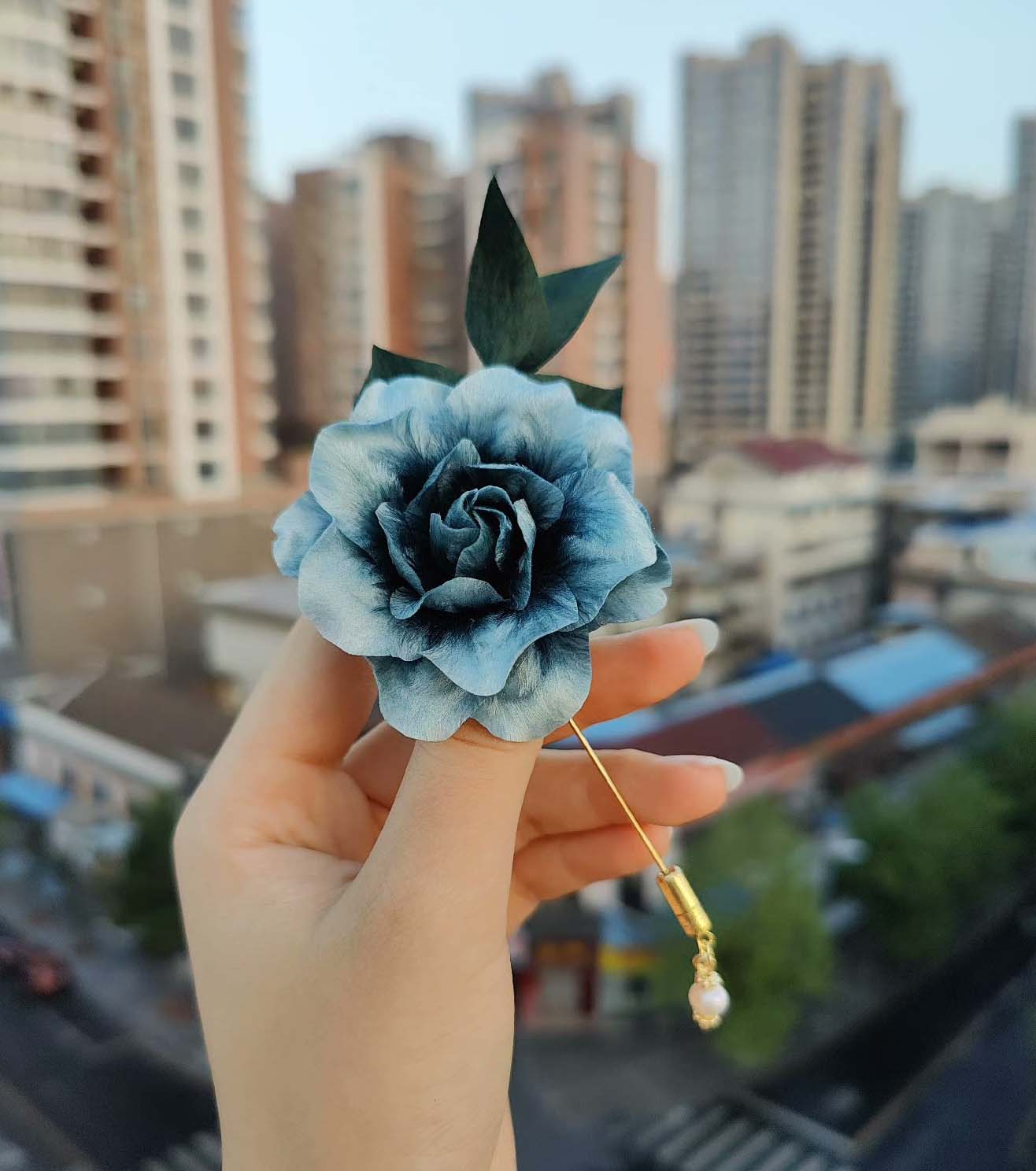 Corsage Gardenia sur Mesure-Corsage en Soie (Ronghua)