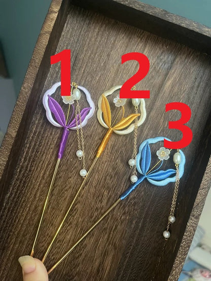 Handmade Chanhua Fan - Shaped Hairpins